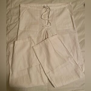 White Linen drawstring pants. Venus size xs.